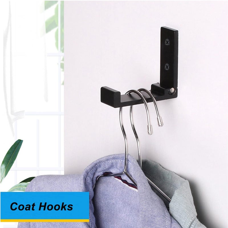 ZEYU Folding Coat Hooks, 5Pcs Wall Hooks for Hanging Coat Towel Hooks Hardware Heavy Duty Aluminum Alloy Headphone Holder No Rust Wall Mounted with Screws for Bags Fitness Equipment - Image 5